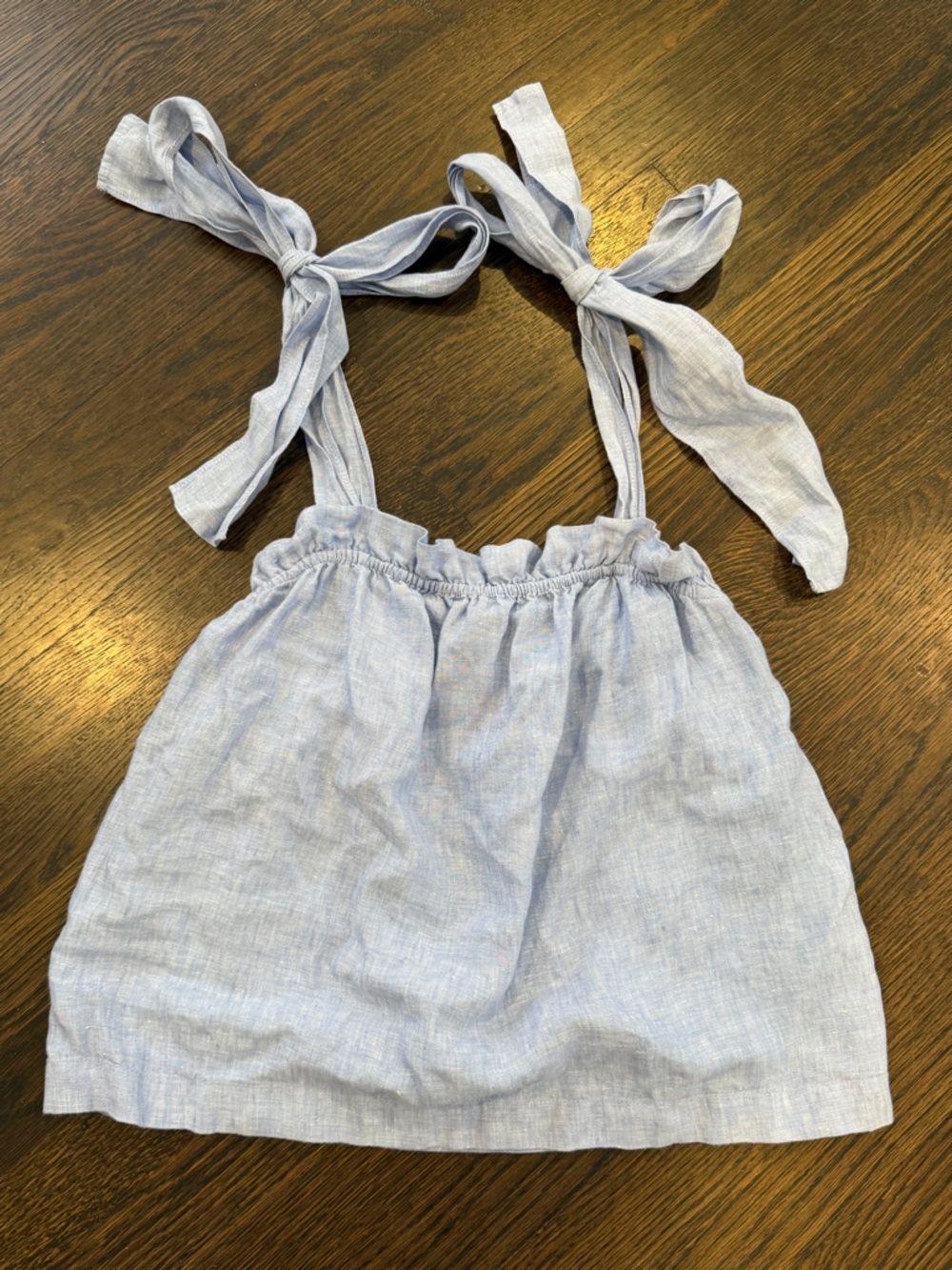 J. Crew Light Blue Linen Tie-Strap Camisole Top